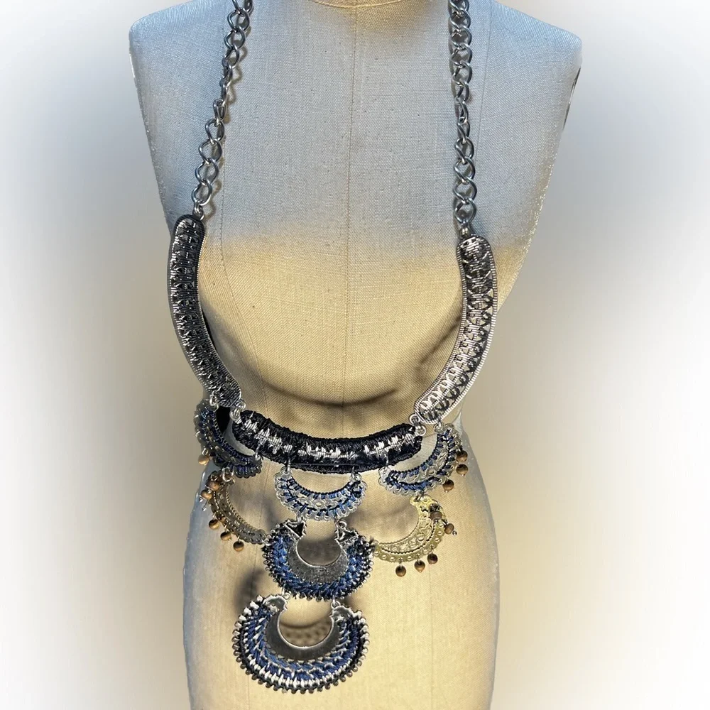 Needlepoint Southwest Silver Necklace INSPIRED